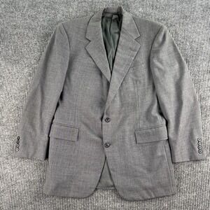 Vintage Polo Ralph Lauren Suit Jacket 40 R Gray Wool Tweed Blue Label USA *